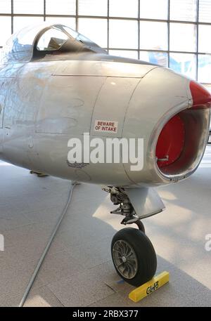 Admission de nez de moteur à réaction d'un Canadair CL-13B Sabre Mk de la Royal Canadian Air Force. 6 chasseur à réaction le Museum of Flight Seattle Washington State USA Banque D'Images