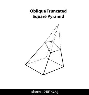 Prisme carré tronqué oblique. formes géométriques. Illustration vectorielle de isolé sur blanc. icône, impression, conception de géométrie. Illustration de Vecteur