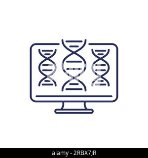 icône bio-informatique, analyse de données biologiques Illustration de Vecteur