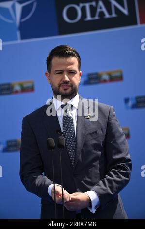 Forum public de l'OTAN 2023 au Centre lituanien d'exposition et de congrès LITEXPO. Le président du Monténégro Jakov Milatovic arrive sur le site du sommet. 11.07.2023 Lituanie, Vilnius crédit photo : Alexi Witwicki/Sipa USA Banque D'Images