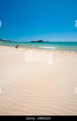 Sable, su Giudeu, Cap Spartivento, Chia, Domus de Maria, Sardaigne, Italie, Europe Giudeu ; Spartivento ; Chia; Sarde ; Mer ; sable ; Plage ; Côte; Sud; Banque D'Images