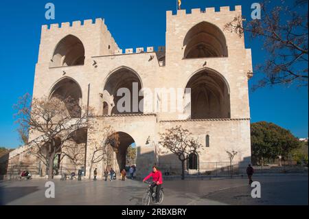 Porta de Serrans, Plaça dels Furs, Valence, Espagne, Europe Banque D'Images