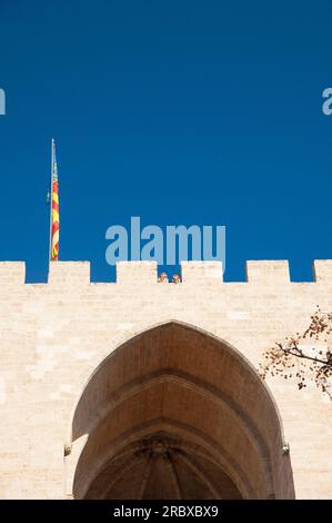 Porta de Serrans, Plaça dels Furs, Valence, Espagne, Europe Banque D'Images