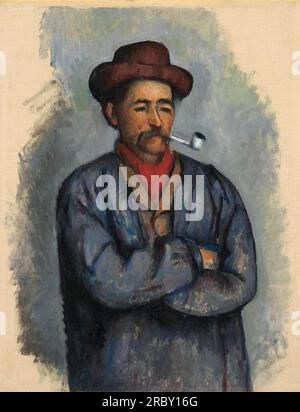 Homme avec une pipe (étude pour les joueurs de cartes) 1892 par Paul Cézanne Banque D'Images