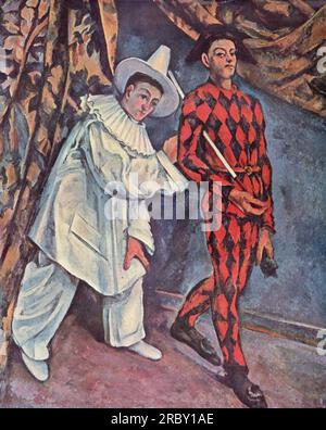 Pierrot et Arlequin (Mardi gras) 1888 de Paul Cézanne Banque D'Images