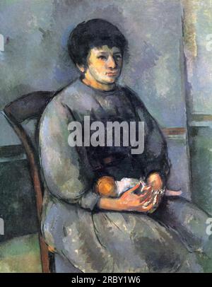 Jeune fille avec une poupée 1902 par Paul Cézanne Banque D'Images