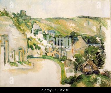 Un virage dans la route à la Roche-Guyon 1885 par Paul Cézanne Banque D'Images