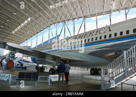 Boeing VC-137B avion présidentiel «Air Force One» dans le pavillon de l'aviation le Musée de vol Seattle Washington State USA Banque D'Images