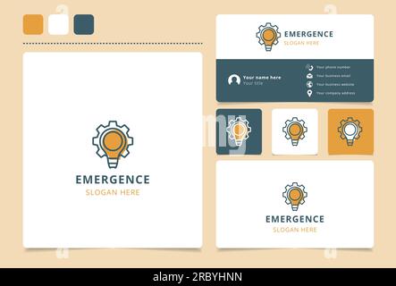 Logo Emergence avec texte modifiable. Modèle de livre de marque et de carte de visite. Illustration de Vecteur
