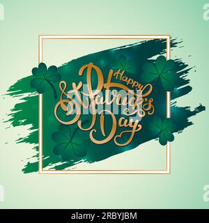 Lettrage inscription Happy St. Patrick's Day Illustration de Vecteur