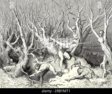 L'Inferno, Canto 13 de Gustave Dore Banque D'Images