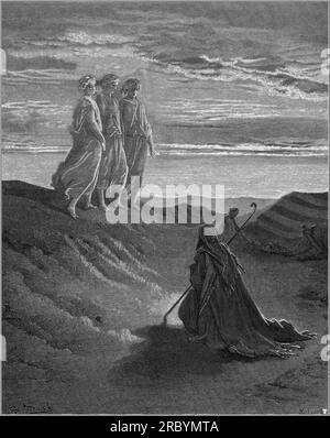 Abraham, Dieu et deux anges 1852 de Gustave Dore Banque D'Images