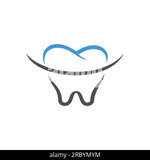 Image vectorielle du logo dentaire. Illustration vectorielle de conception de logo de soins dentaires. Logo dentaire. Logo orthodontique Pro Vector Illustration de Vecteur