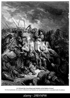 Richard Ier cœur de Lion au combat à Arsuf en 1191 1877 par Gustave Dore Banque D'Images