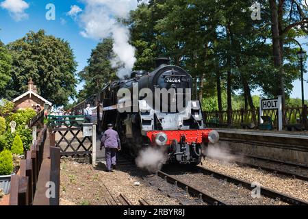 76084 à Holt, North Norfolk Railway Banque D'Images