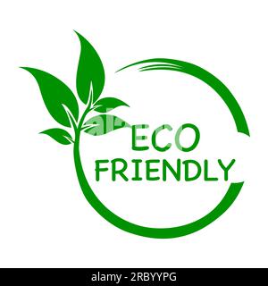 Logo ou icône vectoriel écologique de fond vert, logo écologique Illustration de Vecteur