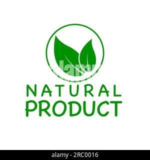 Logo ou icône de vecteur de produit naturel, logo de produit naturel de fond blanc Illustration de Vecteur