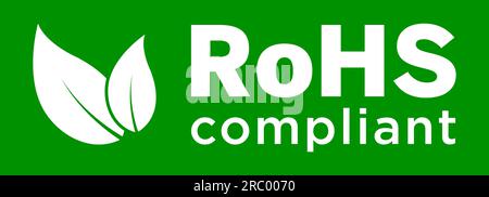 Logo de fond vert Vector RoHS compatible icône ou logo Illustration de Vecteur