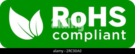 Logo de fond vert Vector RoHS compatible icône ou logo Illustration de Vecteur