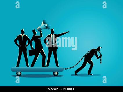 Illustration d'un vecteur de concept d'affaires montrant un homme d'affaires traînant son bossy collègues seuls Illustration de Vecteur