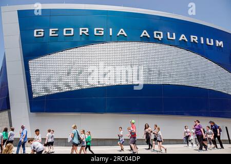 Atlanta Géorgie, Georgia Aquarium, extérieur, bâtiments de bâtiment, entrée principale, excursion sur le terrain de classe des étudiants Banque D'Images