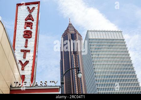 Atlanta Géorgie, le Varsity restaurant signe, gratte-ciel gratte-ciel gratte-ciel hauts bâtiments, gratte-ciel urbain de la ville, architecture Banque D'Images