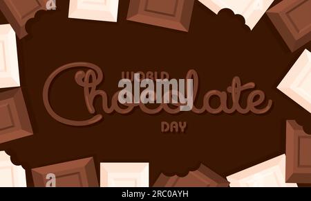 Affiche horizontale colorée de la journée mondiale du chocolat vecteur Illustration de Vecteur