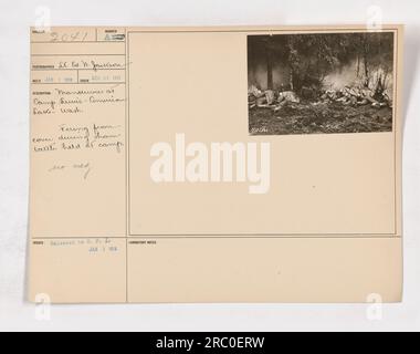 Officiers de la 91st Division participant à des manœuvres sur le terrain au Camp Lewis, American Lake, Washington. La photographie montre une partie des officiers tirant depuis des tranchées au cours d'une fausse bataille tenue au camp. La photo a été prise le 27 décembre 1917 par le photographe LK. Ed N. Jackson. Numéro de catalogue : 2041. Banque D'Images