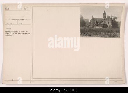 Soldats de la 91e division utilisant le château d'Iseghen comme quartier général pendant la première Guerre mondiale. Cette photographie a été prise par E. Sunder en 1918. Banque D'Images