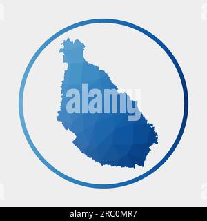 Icône de Santiago Island. Carte polygonale en anneau dégradé. Panneau rond bas poly Santiago Island. Illustration vectorielle. Illustration de Vecteur