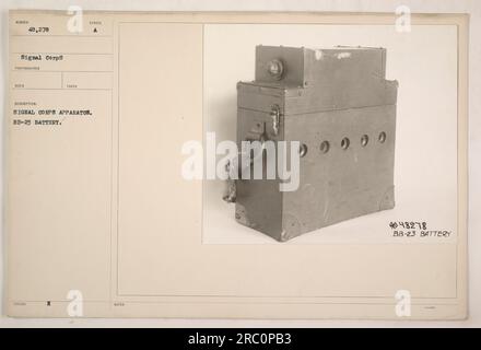 Photographie montrant un appareil du corps de signal de batterie BB-23 pendant la première Guerre mondiale L'image représente l'équipement utilisé, avec le numéro d'identification 4048278. Banque D'Images
