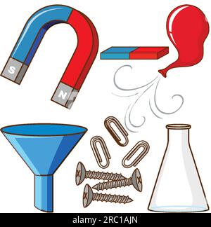 Ensemble d'outils de laboratoire illustration de dessin animé simple Illustration de Vecteur