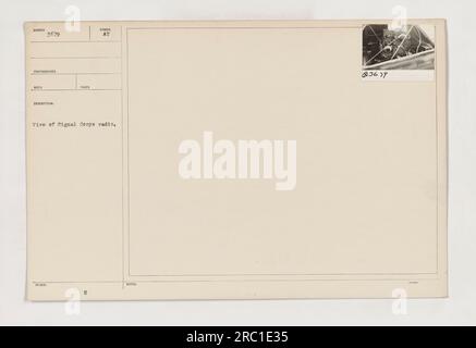 Vue de la station de radio signal corps pendant la première Guerre mondiale. Cette photographie est numérotée 111-SC-3679 et a été prise par un photographe inconnu. La description fournie avec la photo indique qu'elle montre une station de radio portant le symbole 'au H sotes 83619'. Banque D'Images