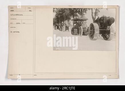 Soldats américains marchant en formation pendant la première Guerre mondiale. Banque D'Images