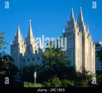 États-Unis, UT, Salt Lake City, Temple des Mormons Banque D'Images