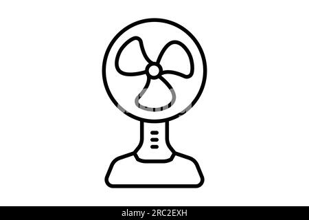 Icône du ventilateur de refroidissement de la table. Icône relative à l'électronique, appareils ménagers. Style icône en forme de ligne. Conception vectorielle simple modifiable Illustration de Vecteur