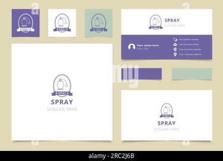 Logo « spray » avec texte modifiable. Modèle de livre de marque et de carte de visite. Illustration de Vecteur