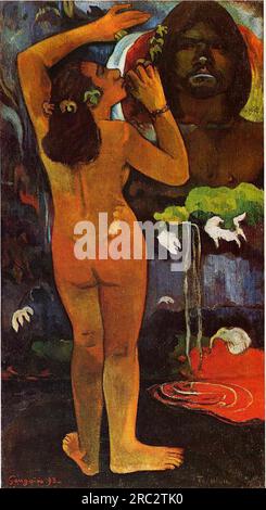 Hina, Déesse de la Lune et te Fatu, Esprit de Terre 1893 ; Polynésie française par Paul Gauguin Banque D'Images