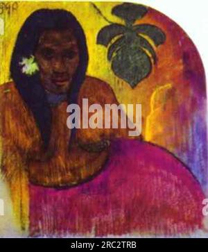 Femme tahitienne 1899 ; Polynésie française par Paul Gauguin Banque D'Images