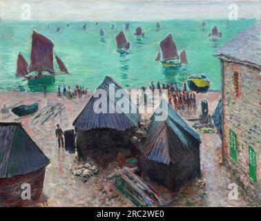 Claude Oscar Monet – le départ des bateaux, Étretat 1885 Banque D'Images