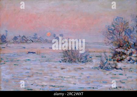 Claude Monet - Soleil d'hiver, Lavacourt Banque D'Images