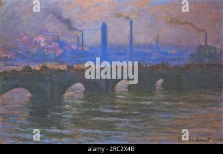 Claude Oscar Monet – Pont de Waterloo, temps couvert Banque D'Images