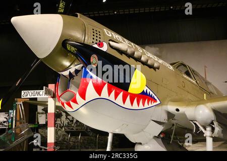 Curtiss P-40N Warhawk US Army Air Force Flying Tiger avion de chasse The Museum of Flight Seattle Washington State USA Banque D'Images