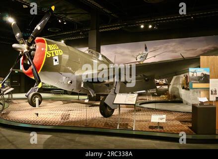 Republic P-47D (F-47) Thunderbolt Big Stud Ground Attack World War 2 Aircraft The Museum of Flight Seattle Washington State USA Banque D'Images