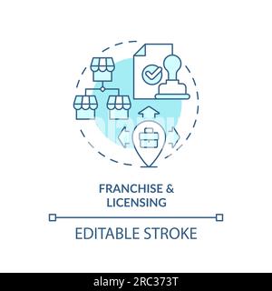 Concept de franchise et d'octroi de licences linéaires Icon FDI personnalisable Illustration de Vecteur
