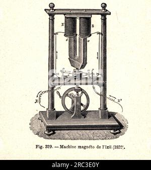 technique, génie électrique, machine magnéto-électrique à courant alternatif d'Antoine-Hippolyte Pixii, ARTISTE LE DROIT D'AUTEUR N'A PAS ÉTÉ EFFACÉ Banque D'Images