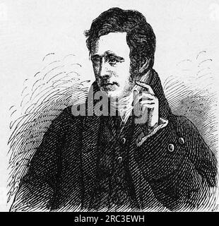 Davy, Humphry, 17.12.1778 - 29.5,1829, chimiste britannique, gravure sur bois, Fin du 19e siècle, INFORMATIONS-AUTORISATION-DROITS-SUPPLÉMENTAIRES-NON-DISPONIBLES Banque D'Images