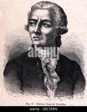 Lavoisier, Antoine Laurent de, 26.8.1743 - 8,5.1794, chimiste français, gravure sur bois, Fin du 19e siècle, LE DROIT D'AUTEUR DE L'ARTISTE N'A PAS À ÊTRE EFFACÉ Banque D'Images