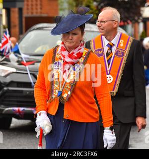 Douzième de juillet Parade 2023, Lisburn Road, Belfast Banque D'Images