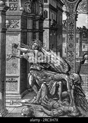 Mort, danse de la mort, mort et jeune couple, gravure sur bois, par Hans Burgkmair l'ancien (1473 - 1531), 1519, LE DROIT D'AUTEUR N'A PAS ÉTÉ EFFACÉ Banque D'Images